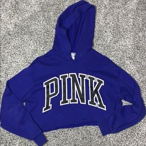 PINK blue crop sweater